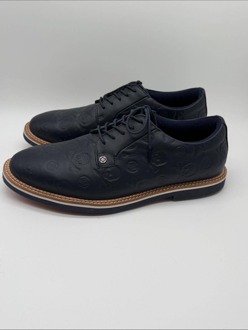 G/FORE Men's Gallivanter Golf Shoes Skull Print Size Mens 12 Navy Blue EUC